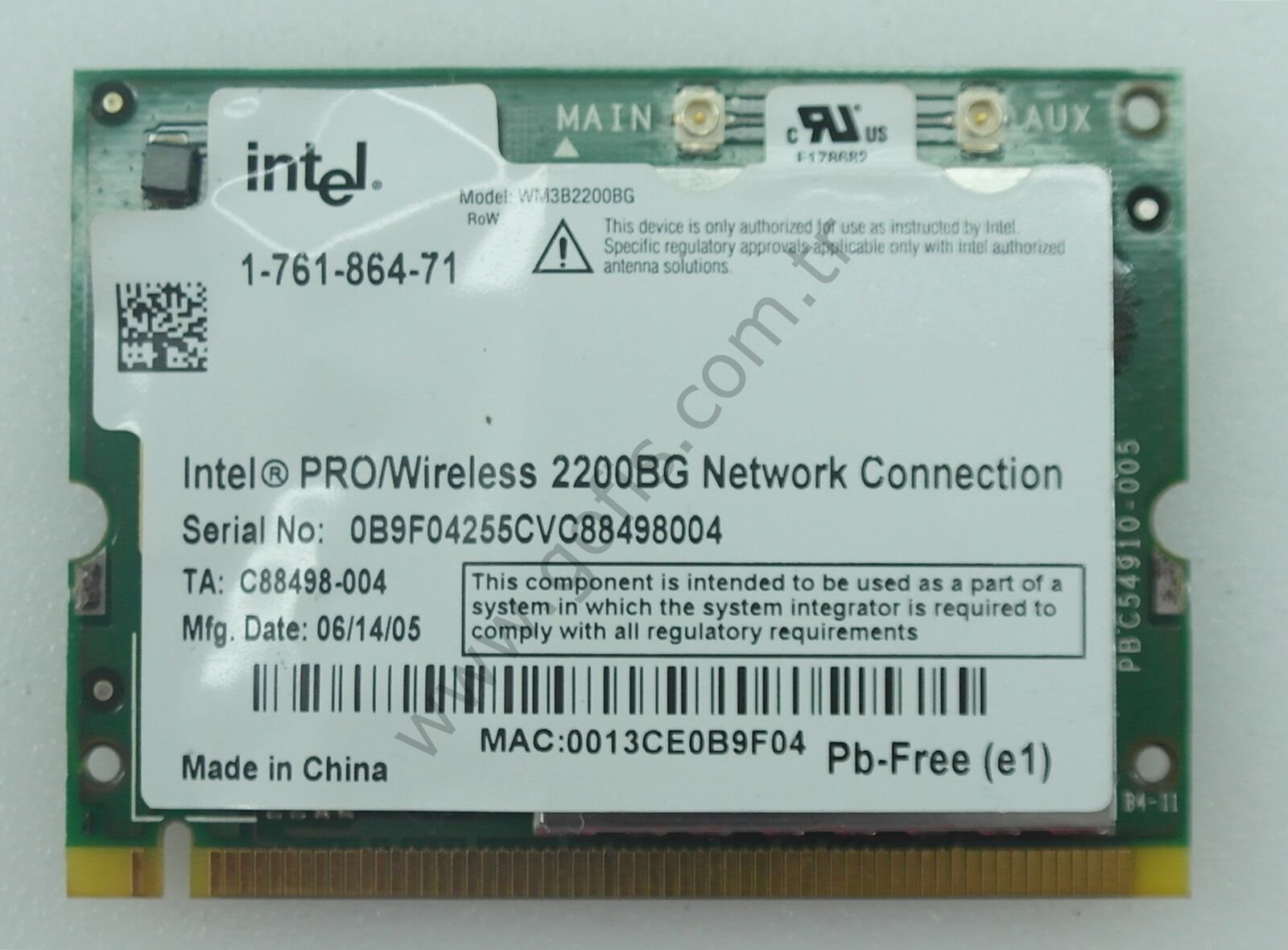 SONY VAİO PCG-7A1M WİRELESS KART C88498-004 WM3B2200BG 2200BG WİFİ CARD