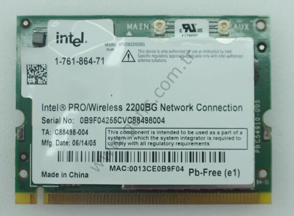 SONY VAİO PCG-7A1M WİRELESS KART C88498-004 WM3B2200BG 2200BG WİFİ CARD