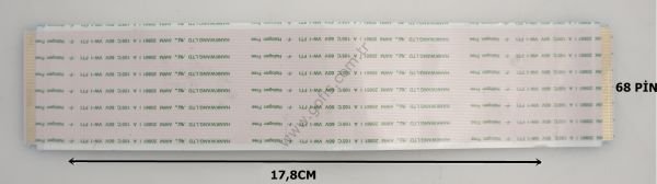 HANKWANG LTD AWM 20861 A 105C 60V VW-1 FT1 -F- HALOGEN FREE FLEX KABLO 17,8CM 68 PİN FLEX CABLE