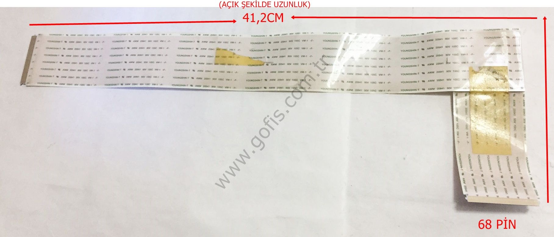 YOUNGSHIN-T AWM 20941 90V 105C VW-1 -F- 065/T0F0730 FLEX KABLO 68 PİN 41,2CM FLEX CABLE
