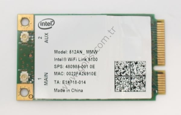 INTEL WIFI LINK 512AN_MMW 480985-001 E14718-014 PD9512ANM D080241003 WİRELESS KART