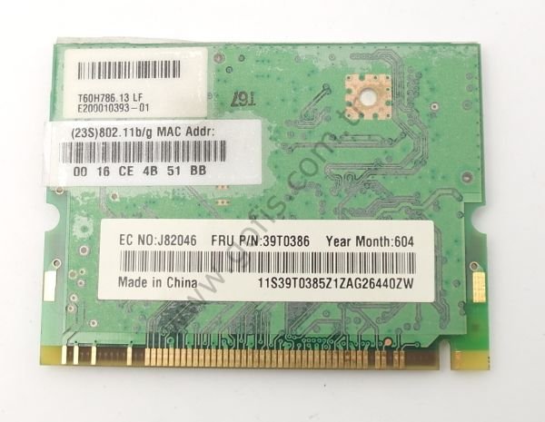LENOVO Z546 WİRELESS KART 39T0386 T60H786.13 T60H786-W WİFİ CARD