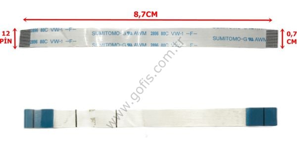 SUMITOMO-G AWM 2896 80C VW-1 -F- FLEX KABLO 0,7CM 8,7CM 12 PİN FLEX CABLE