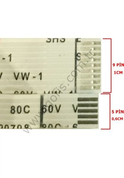 SHS E188165 AWM 20798 80C 60V VW-1 FLEX KABLO 55CM 5 PİN 9 PİN 14 PİN FLEX CABLE