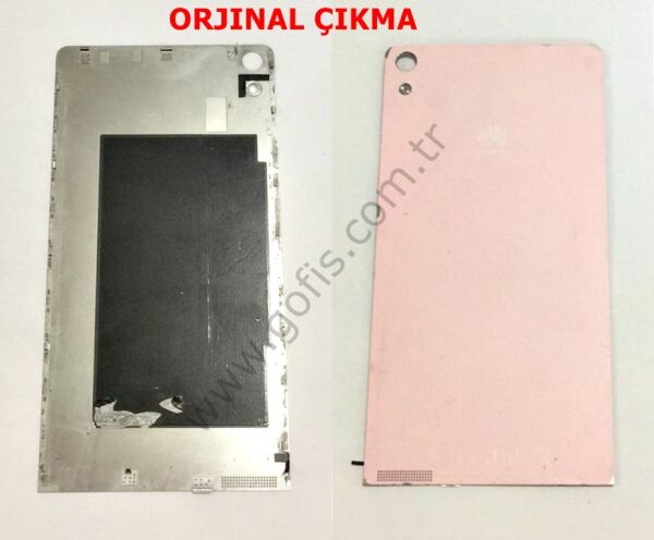 HUAWEI ASCEND P6 ARKA PİL KAPAK METAL PEMBE P6-U06 %100 ORİJİNAL