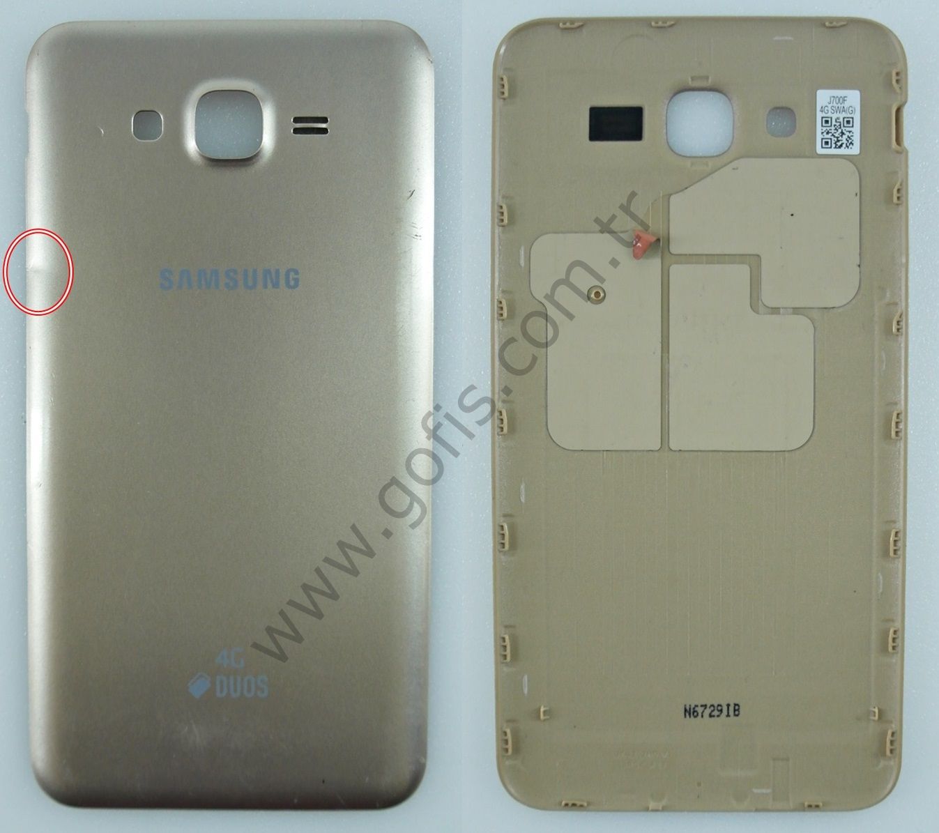 SAMSUNG GALAXY J7 J700F ARKA PİL KAPAK PLASTİK GOLD %100 ORİJİNAL