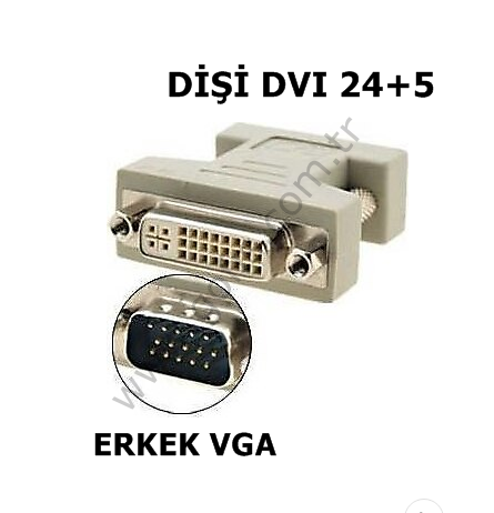 DVI TO VGA  DÖNÜŞTÜRÜCÜ 24+5 - 12+5 - 6+5