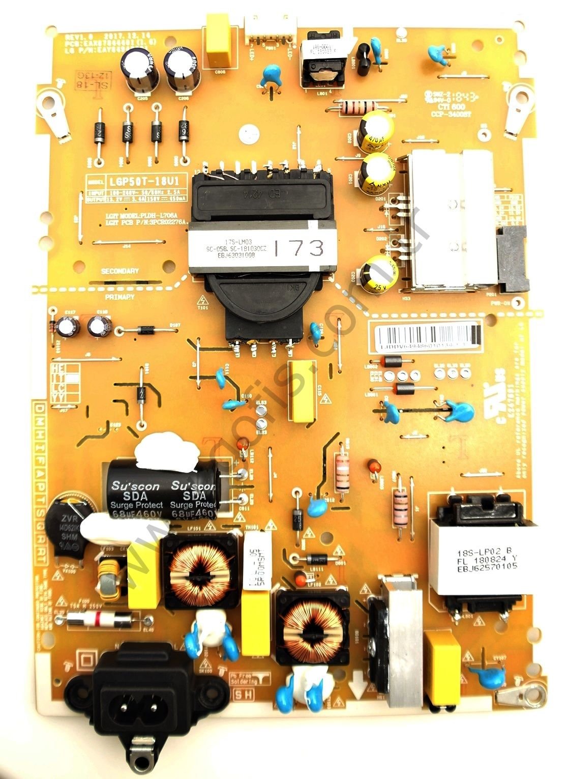 LG 50UK6950 POWER BOARD LG 50UK6470PLC BESLEME KARTI EAY64948601 EAX67844401 (1.6) LGP50T-18U1