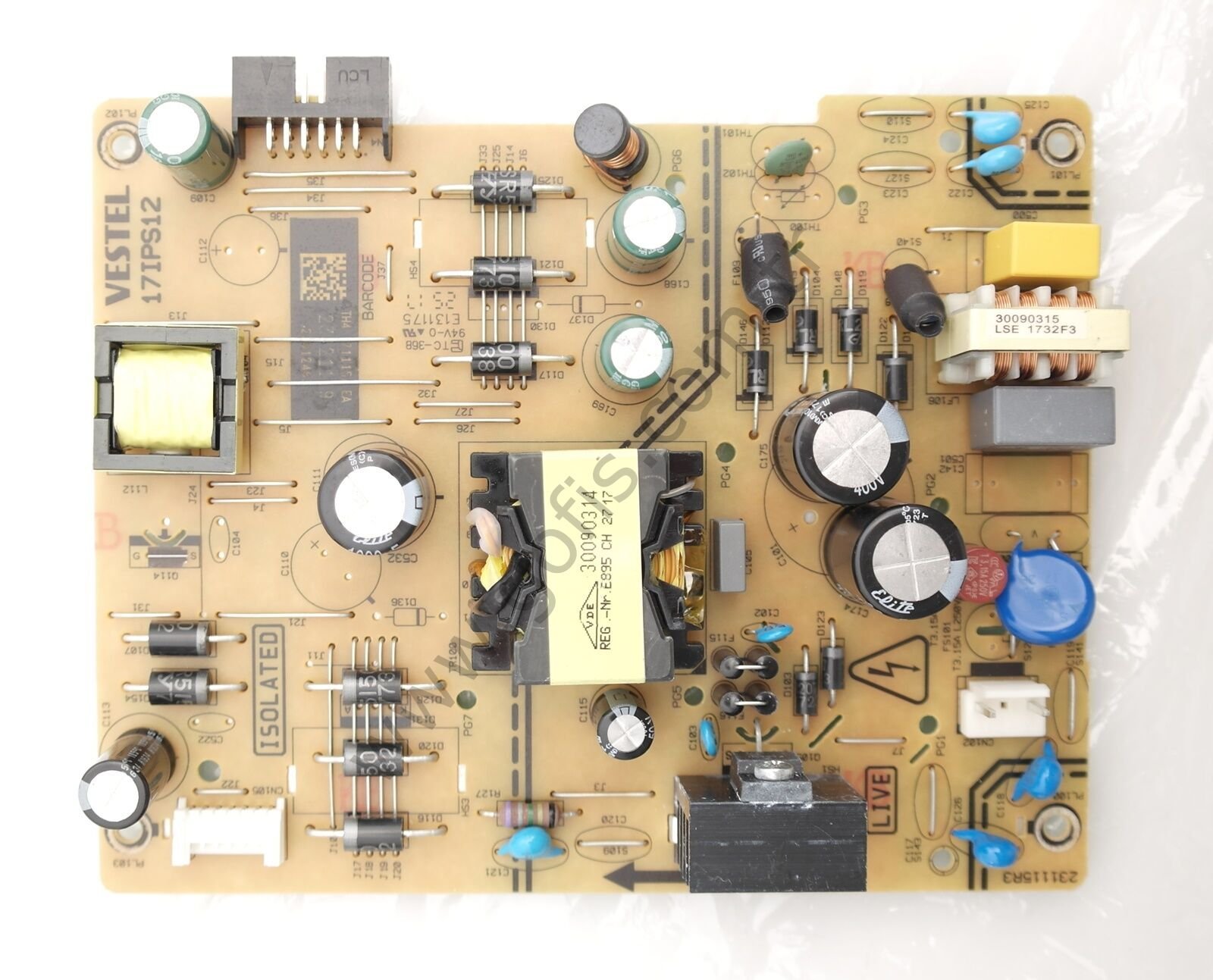SEG 48SCF7620 POWER BOARD 17IPS12 BESLEME KARTI 231115R3 23321119