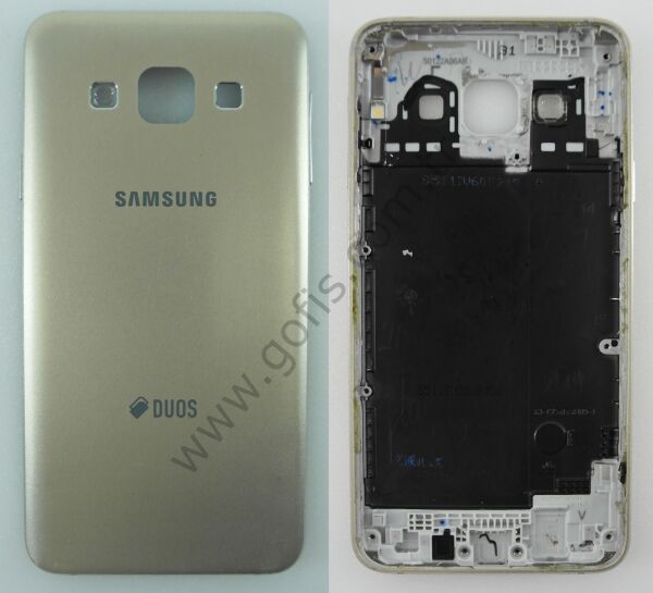 SAMSUNG GALAXY A3 A300 ARKA KASA KAPAK METAL GOLD %100 ORİJİNAL