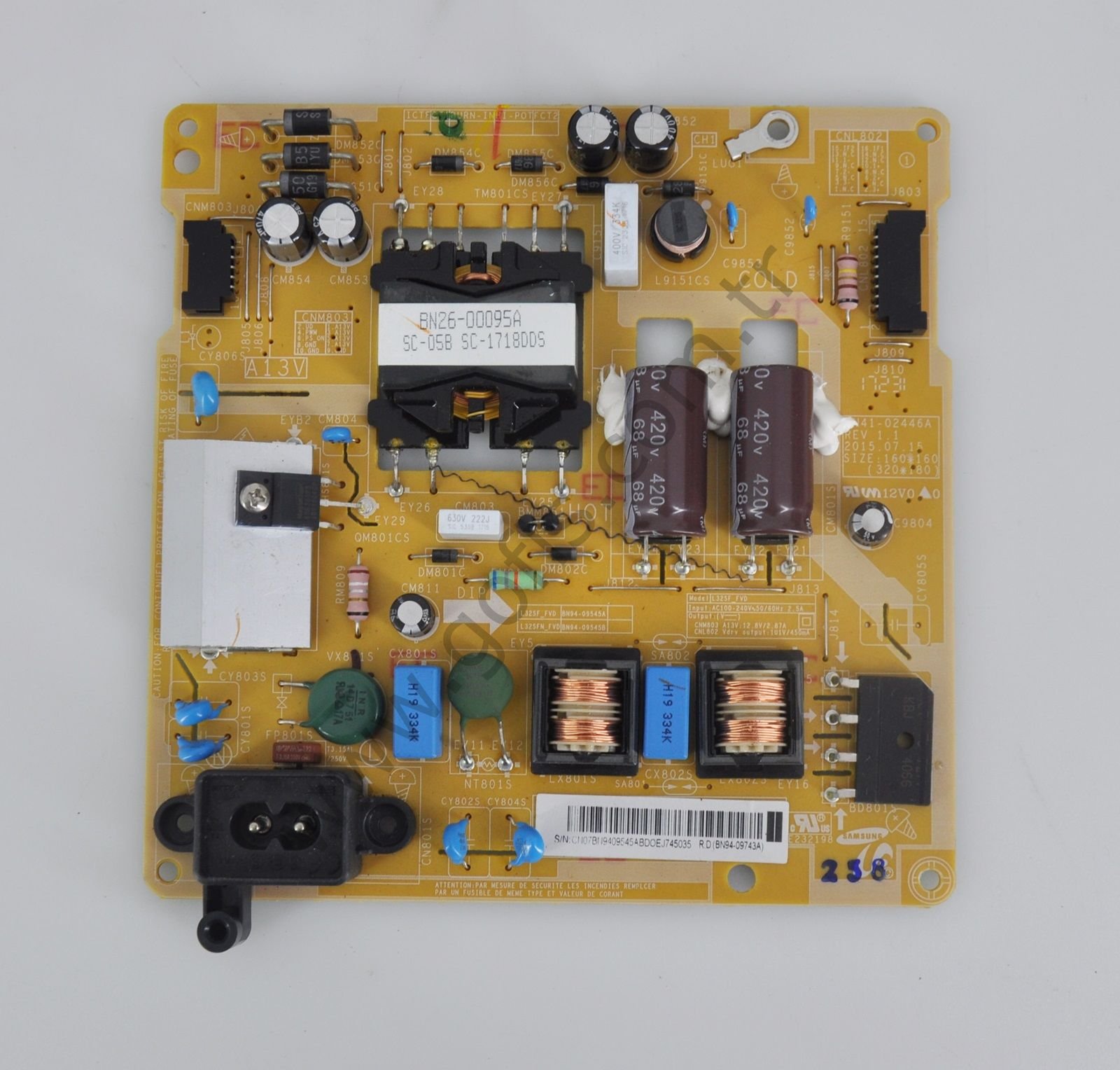 SAMSUNG T32E310MZ POWER BOARD L32SF_FVD BN94-09545A BN41-02446A BESLEME KARTI