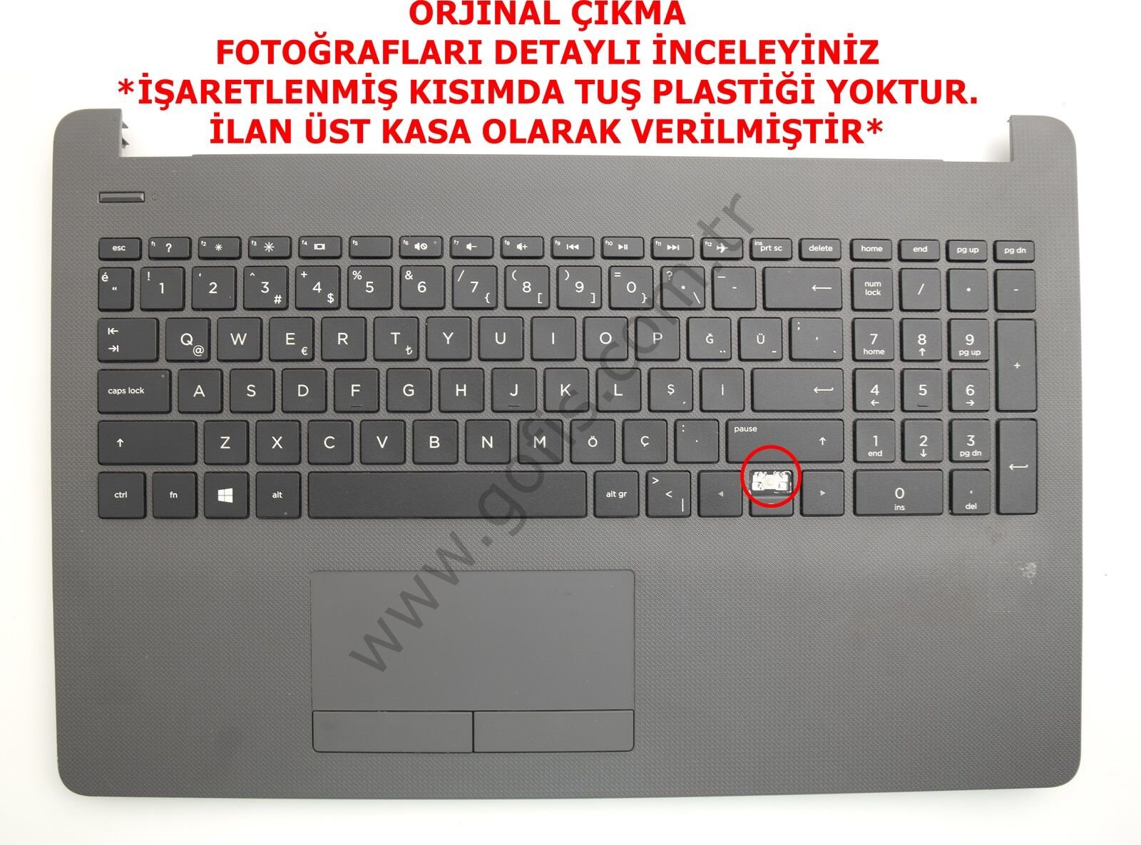 HP PAVILION 15 250 G6 255 G6 ÜST KASA AP204000E20 AM204000100 *YUKARI YÖN OK TUŞU PLASTİĞİ YOKTUR*