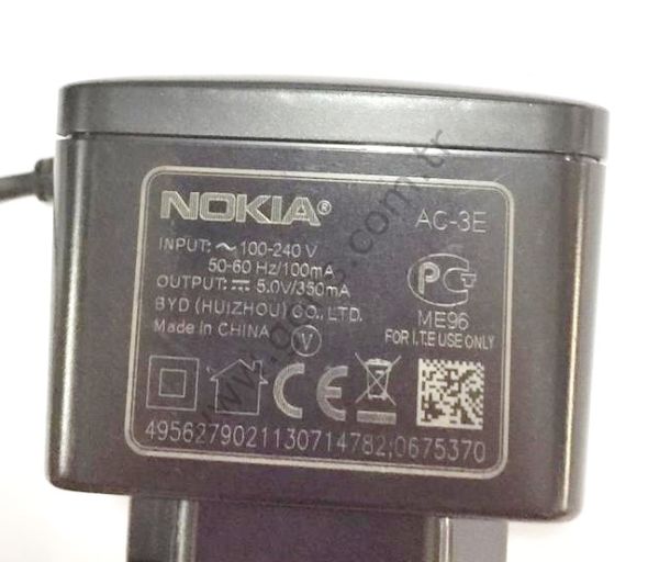 NOKİA İNCE UÇ ŞARJ CİHAZI AC-3E %100 ORİJİNAL