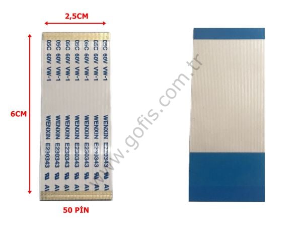 WENXIN E230343 AWM 20706 105C 60V VW-1 FLEX KABLO 2,5CM 6CM 50 PİN FLEX CABLE