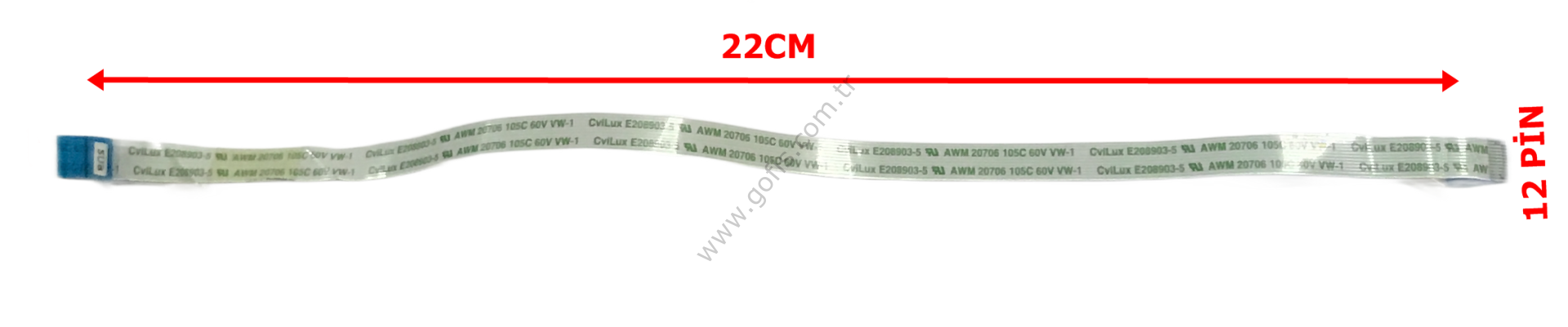 CVİLUX E208903-5 AWM 20706 105C 60V VW-1 FLEX KABLO 22CM 12 PİN FLEX CABLE