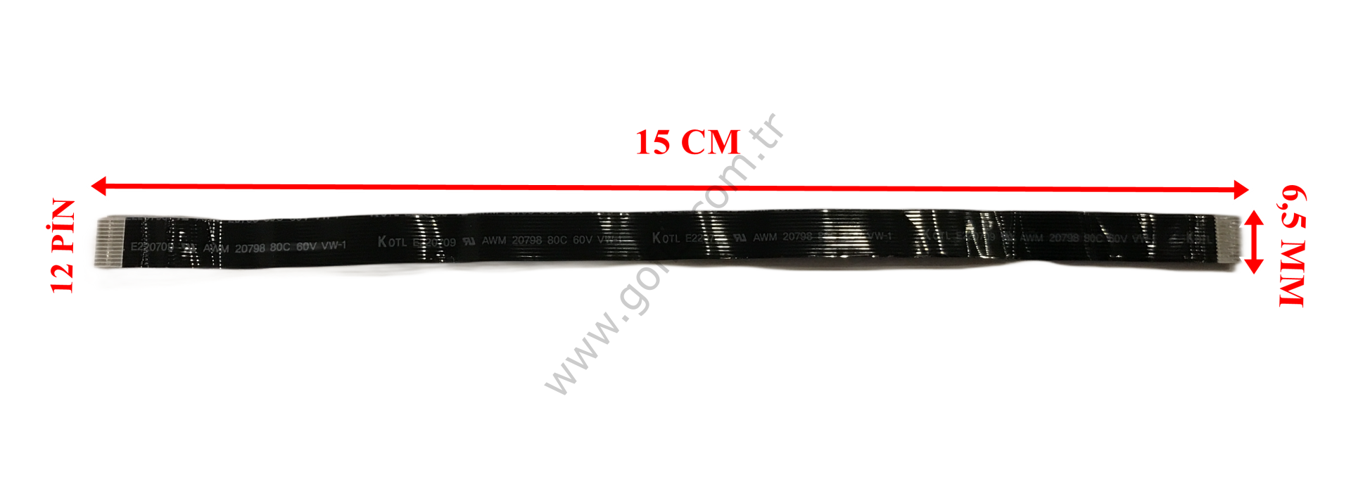 K0TL E220709 AWM 20798 80C 60V VW-1 FLEX KABLO 14,8CM 12 PİN FLEX CABLE