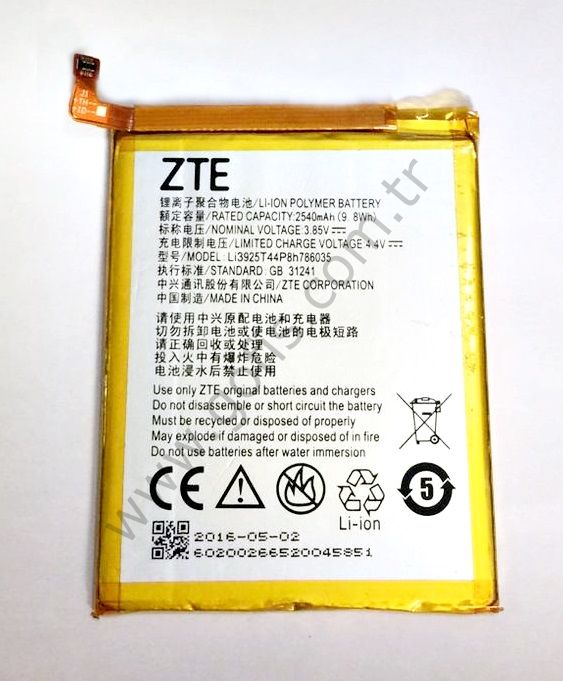 TURKCELL T70 BLADE BA910 A910 PRİME 7 PİL BATARYA LI3925T44P8h786035 2540mAh %100 ORİJİNAL