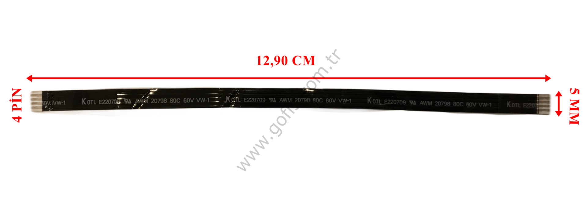 K0TL E220709 AWM 20798 80C 60V VW-1 FLEX KABLO 12,9CM 4 PİN FLEX CABLE