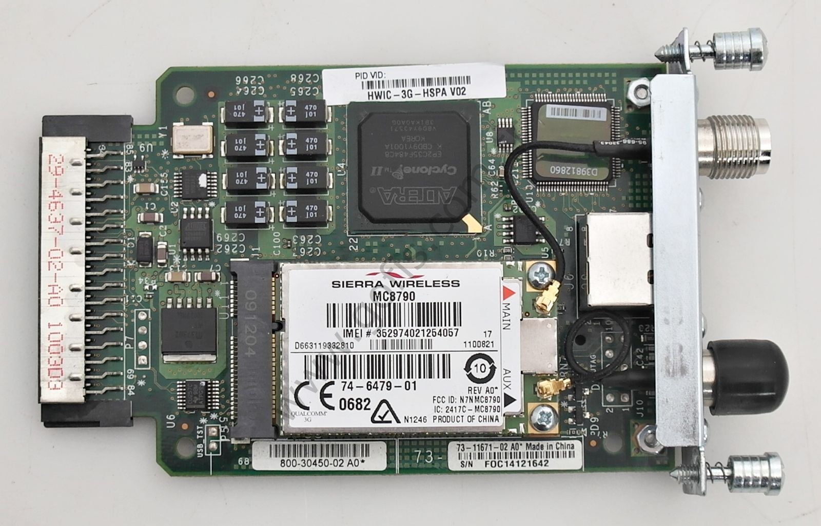 CİSCO HWIC-3G-HSPA 800-30450-02 73-11671-02 SİNGLE PORT 3G WAN WİRELESS İNTERFACE CARD