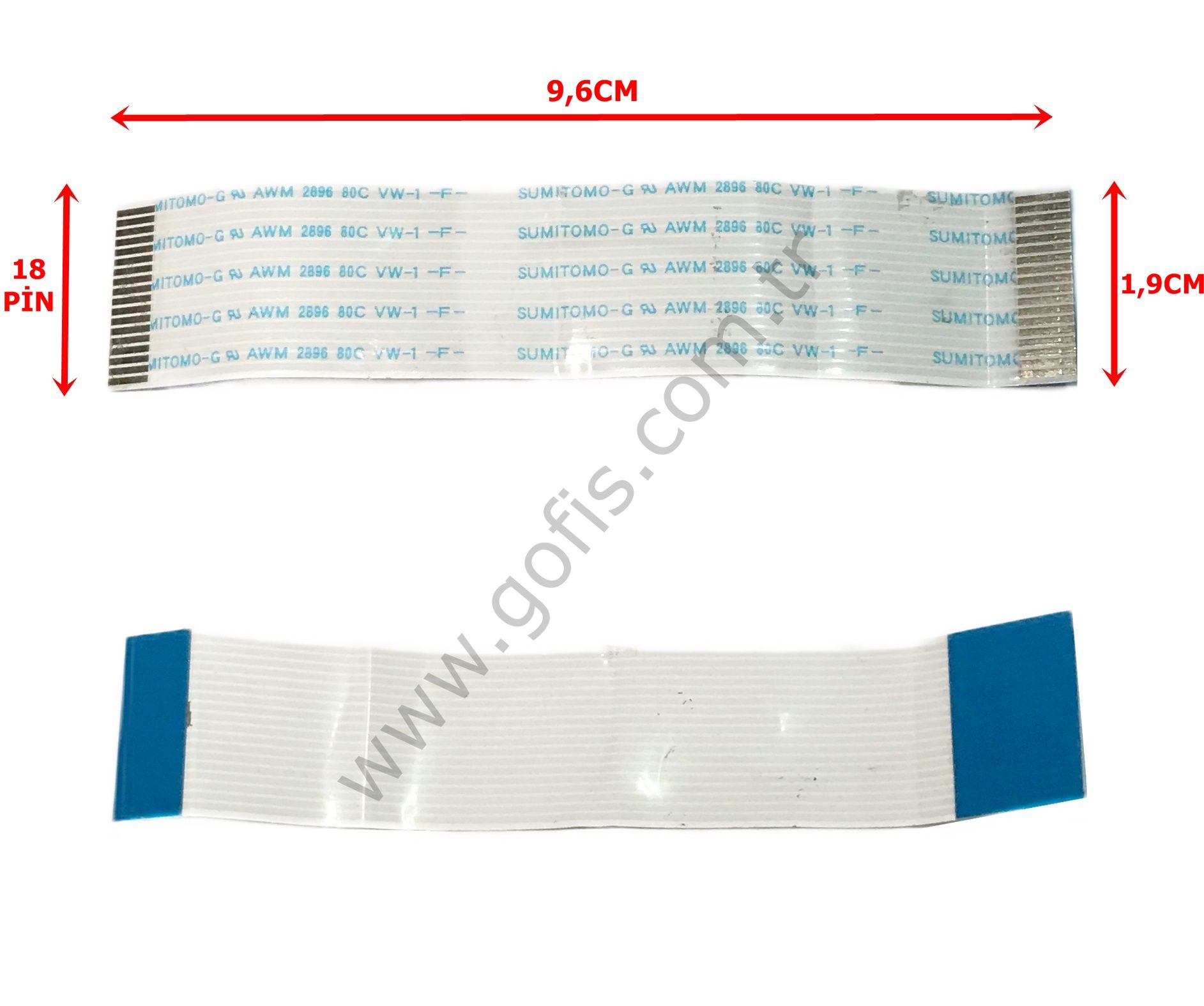 HP LASERJET M1536DNF FLEX KABLO SUMITOMO-G AWM 2896 80C 30V VW-1 -F- 1,9CM 9,6CM 18 PİN