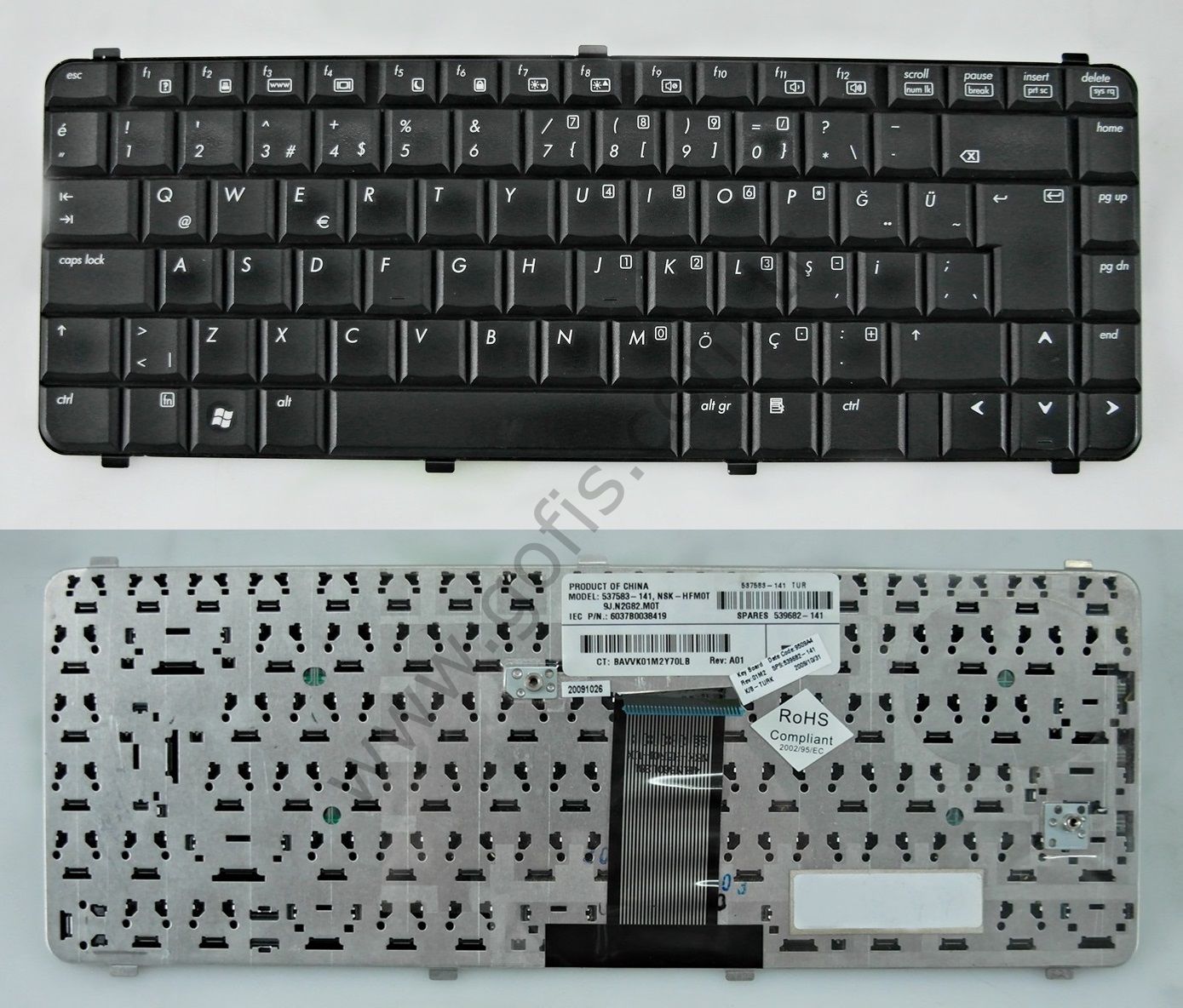 HP COMPAQ 610 KLAVYE TÜRKÇE Q 537583-141 539682-141 NSK-HFM0T