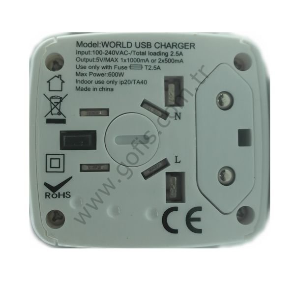 SWISS WORLD 2XUSB USB CHARGER SEYAHAT ADAPTÖRÜ