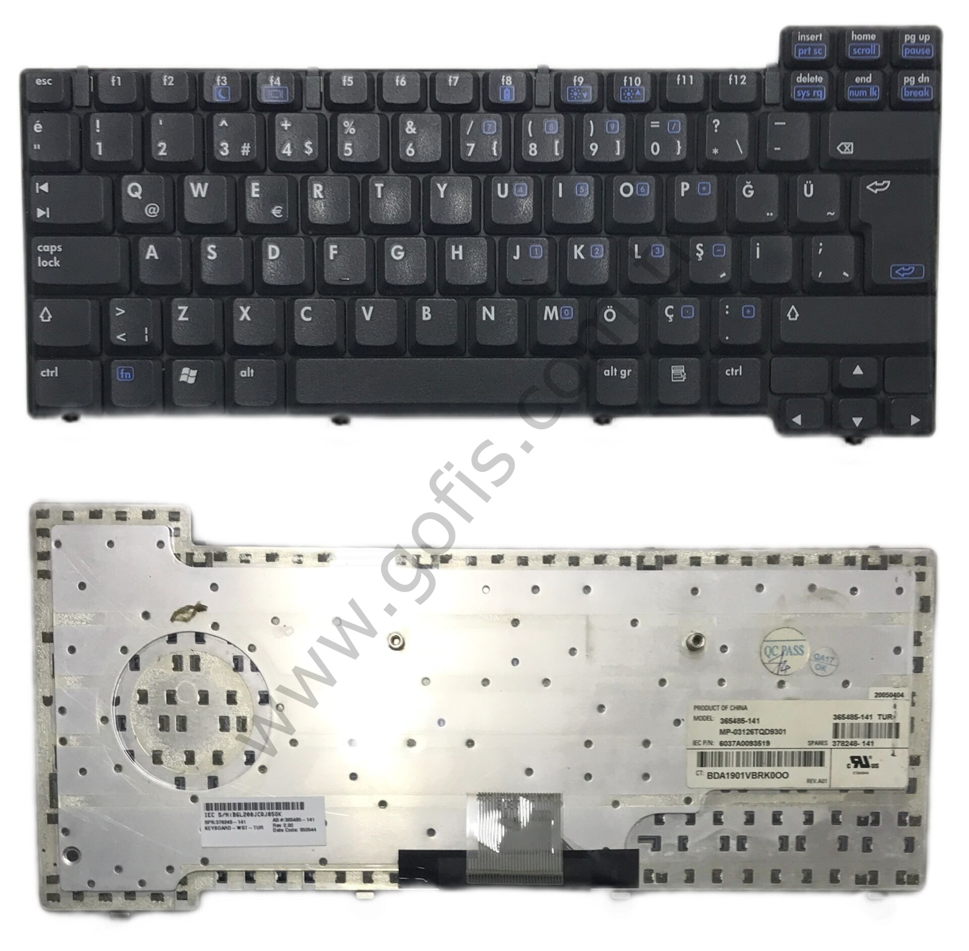 HP COMPAQ NC6110, NC6120, NC6320, NX6315, NX6320, NX6110 KLAVYE TÜRKÇE Q 365485-141 378248-141