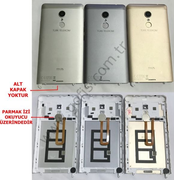 TÜRK TELEKOM TT175 ARKA PİL KAPAK METAL %100 ORİJİNAL
