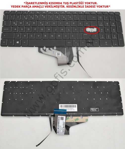 HP PAVİLİON 15-CB KLAVYE TÜRKÇE Q NBLB3A 910300167870 169000131000 *YEDEK PARÇA AMAÇLI*