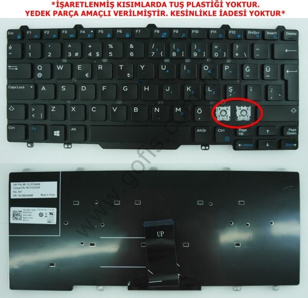 DELL LATİTUDE 3340 3350 E7450 E7480 E5450 KLAVYE TÜRKÇE Q CN-01R5C1 *YEDEK PARÇA AMAÇLI*