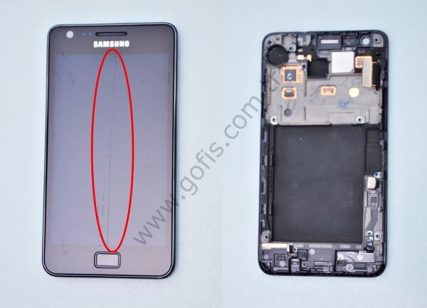 SAMSUNG S2 I9100 LCD EKRAN (LENS ÇATLAK) %100 ORİJİNAL