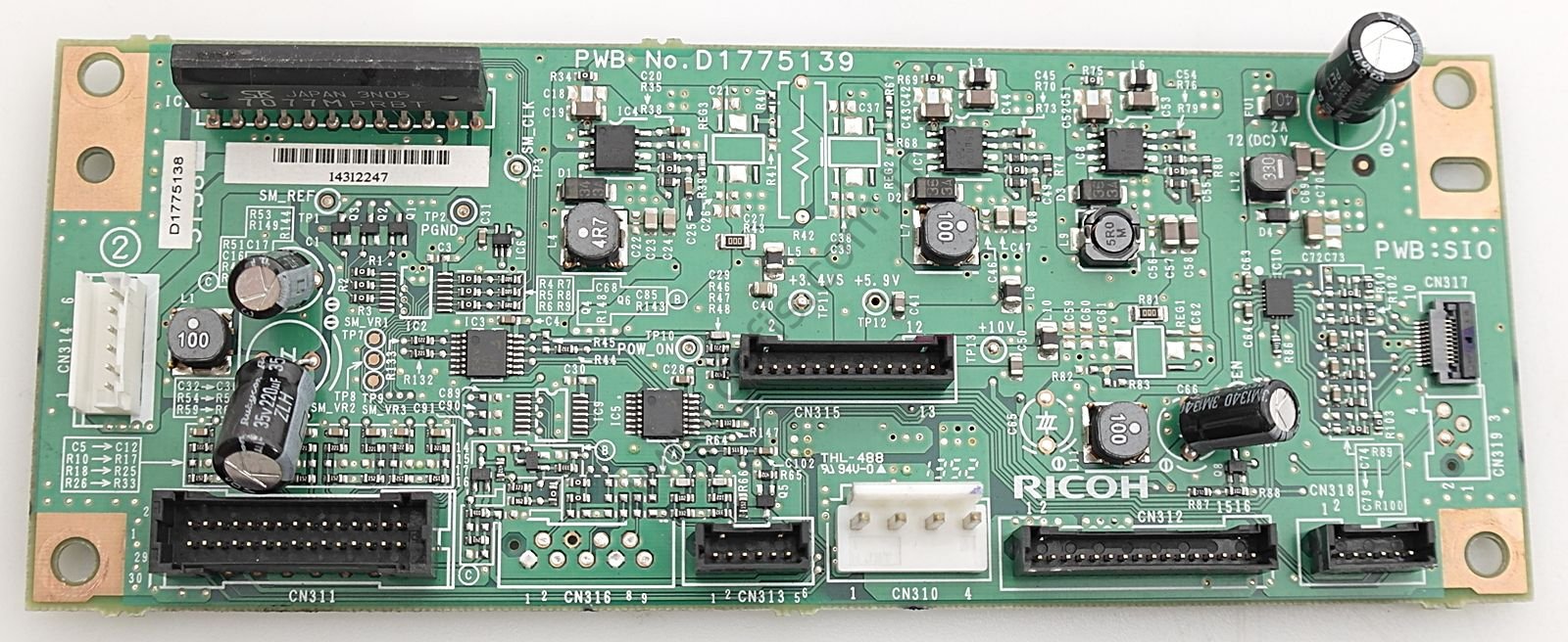 RİCOH MP2003 SCANNER CONTROL BOARD PWB:SIO D1775139