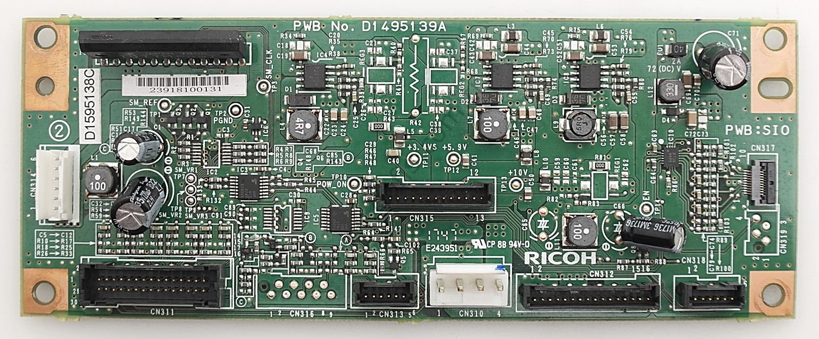 RİCOH MP C3003 MP C3503 MP C4503 MP C5503 SCANNER CONTROL BOARD D1495139