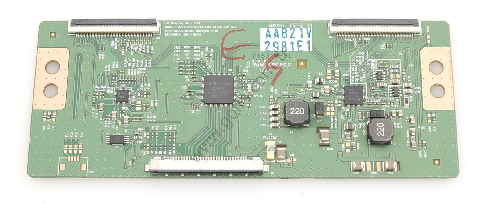 32/37/42/47/55 FHD TM120 VER 0.3, 6870C-0401C T-CON BOARD