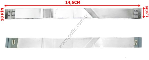 P-TWO AWM 20696 E221612-S 80C 30V VW-1 FLEX KABLO 1,1CM 14,6CM 10 PİN FLEX CABLE