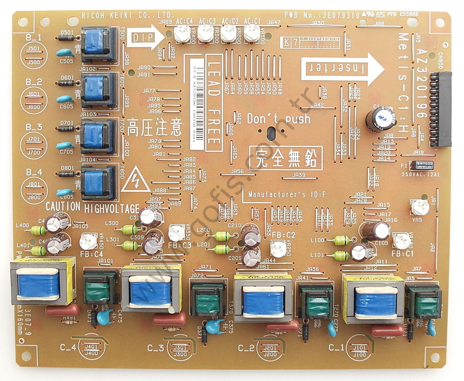 RİCOH MPC3003 MPC3503 MPC4503 MPC5503 MPC6003 TRANSFER GÜÇ KARTI PCB METIS-C1-H AZ320196