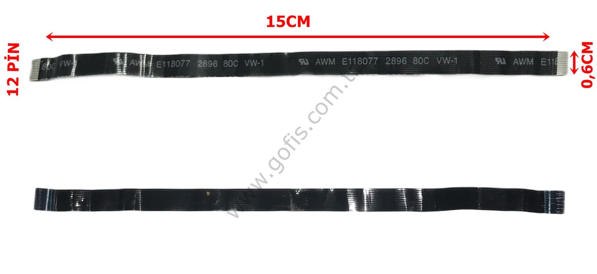 AWM E118077 2896 80C VW-1 FLEX KABLO 0,6CM 15CM 12 PİN FLEX CABLE