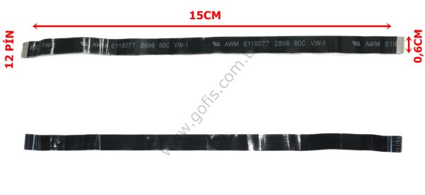 AWM E118077 2896 80C VW-1 FLEX KABLO 0,6CM 15CM 12 PİN FLEX CABLE