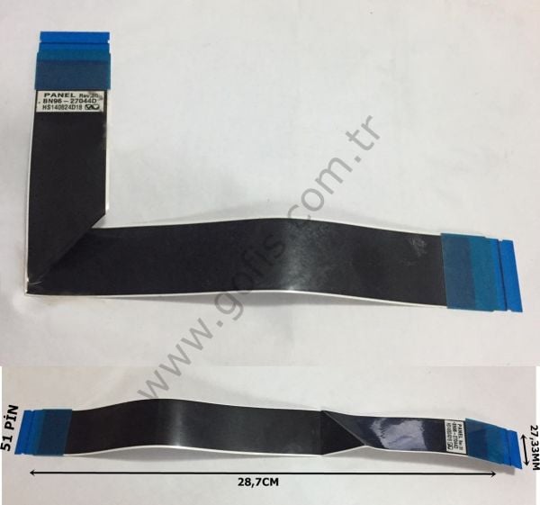 SAMSUNG UE40F6170 LVDS KABLO BN96-27044D 27,33MM 28,7CM 51 PİN LVDS CABLE