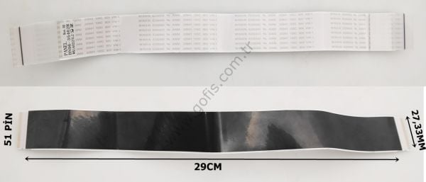 SAMSUNG UN75JU7100F, UN75JU6500F, UN75JU641DF LVDS KABLO BN96-35462R 27,33MM 29CM 51 PİN LVDS CABLE