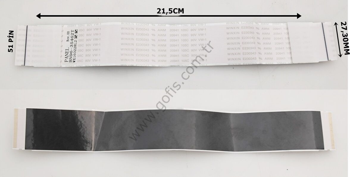 SAMSUNG UN75JU7100F, UN75JU6500F, UN75JU641DF LVDS KABLO BN96-35462T 27,30MM 21,5CM 51 PİN LVDS CABLE