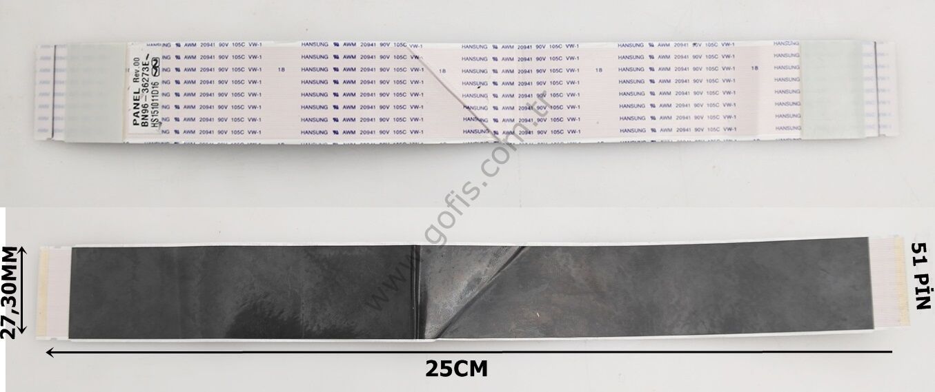 SAMSUNG UE40JU6470 LVDS KABLO BN96-36273E 27,30MM 25CM 51 PİN LVDS CABLE
