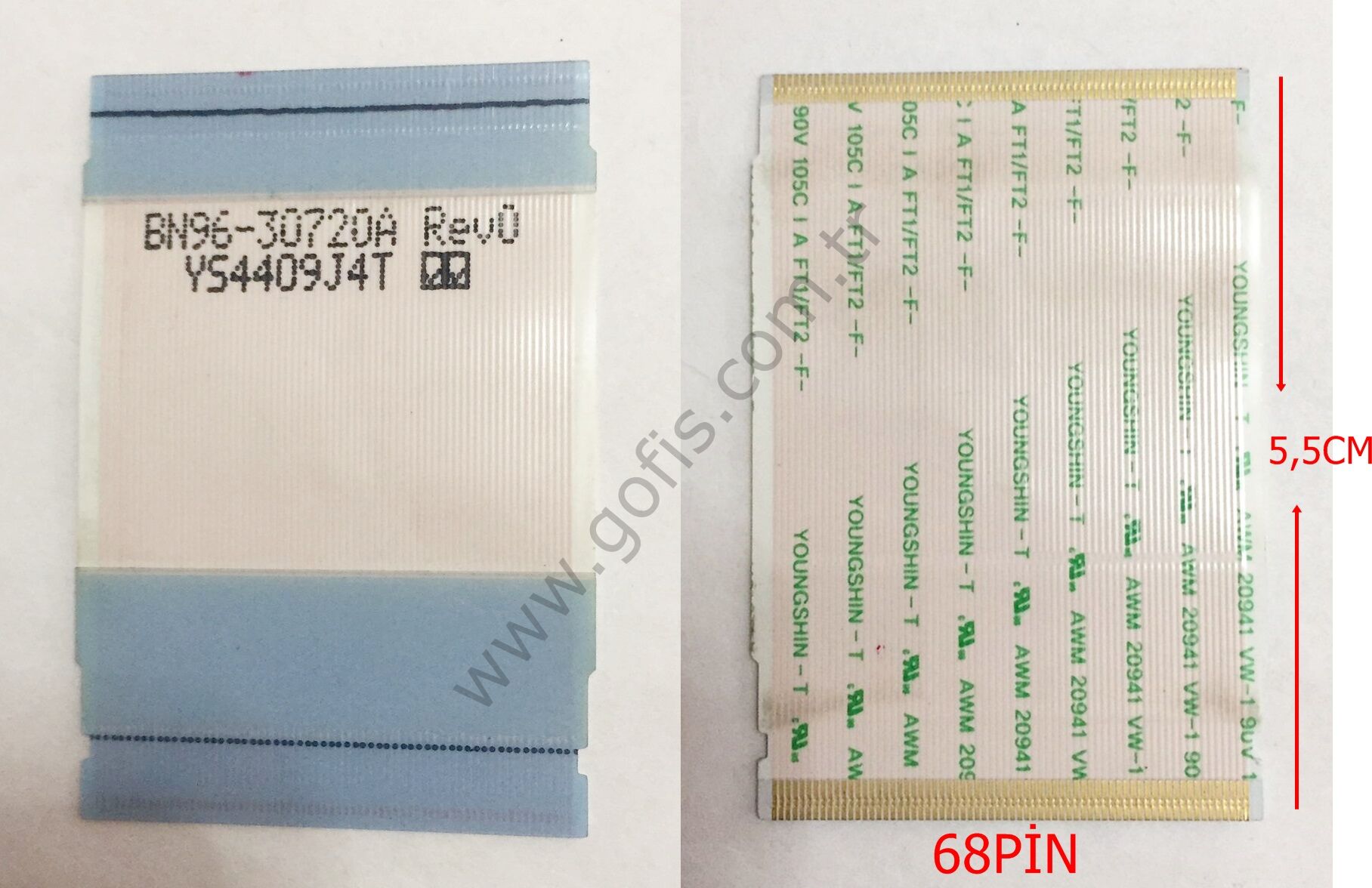 SAMSUNG UE40H5070AS FLEX KABLO BN96-30720A 68PİN 5,5CM FLEX CABLE