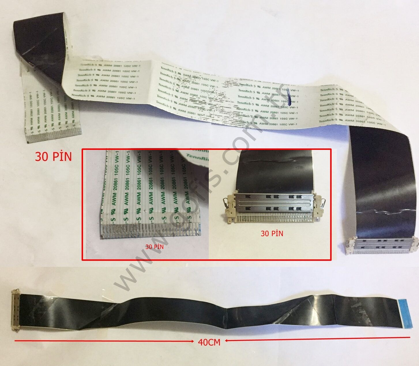 TENNRICH-S AWM 20861 105C VW-1 FLEX KABLO 30 PİN 40CM FLEX CABLE