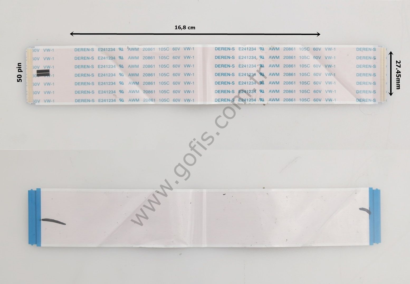DEREN-S E241234 AWM 20861 105C 60V VW-1 FLEX KABLO 27,45MM 16,8CM 50 PİN FLEX CABLE