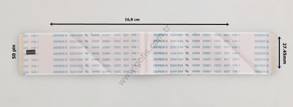 DEREN-S E241234 AWM 20861 105C 60V VW-1 FLEX KABLO 27,45MM 16,8CM 50 PİN FLEX CABLE