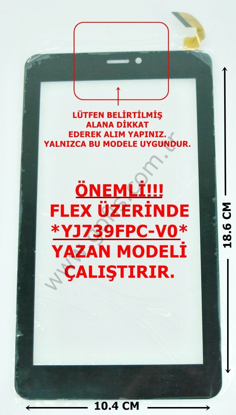 VESTEL V TAB LİTE 2 DOKUNMATİK YJ739FPC-V0 ÖN CAM SİYAH