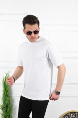 Beyaz Düz T-Shirt Bol Kesim Rahat Kalıp %100 Pamuk Basic