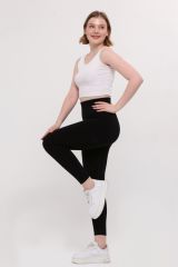 Siyah Kadın Sporcu Tayt Toparlayıcı Push-Up