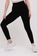 Siyah Kadın Sporcu Tayt Toparlayıcı Push-Up